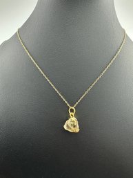 Necklace 925 Silver-Tone, Gold-Plated, Natural Raw Citrine Gemstone