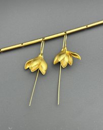 Earrings Brand New 925 Sterling Silver Stamped Gold Electroplated