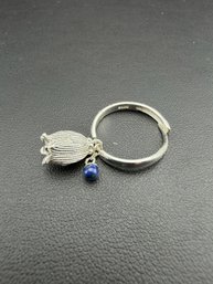Sapphire Adjustable Ring Brand New Solid 925 Sterling Silver Stamped Gold Electroplated