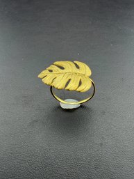 Ring Brand New Solid 925 Sterling Silver Stamped Gold Electroplated-Adjustable Size