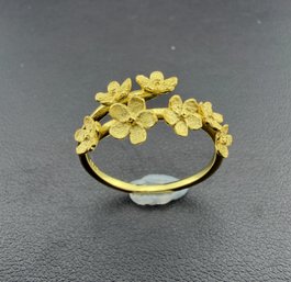 Adjustable Ring Brand New Solid 925 Sterling Silver Stamped Gold Electroplated