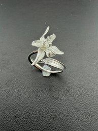 Ring Brand New Solid 925 Sterling Silver Stamped Gold Electroplated-Adjustable Size