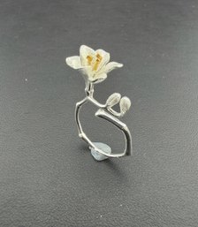 Ring Brand New Solid 925 Sterling Silver Stamped Gold Electroplated-Adjustable Size