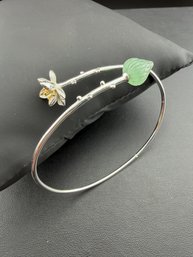 Bracelet Brand New Solid 925 Sterling Silver Stamped Gold Electroplated-Aventurine