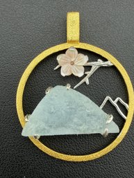 Pendant Brand New Solid 925 Sterling Silver Stamped Gold Electroplated