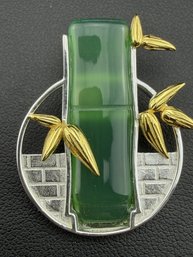Pendant Brand New Solid 925 Sterling Silver Stamped Gold Electroplated-Aventurine