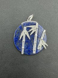 Pendant Brand New Solid 925 Sterling Silver Stamped Gold Electroplated-Lapis Lazuli