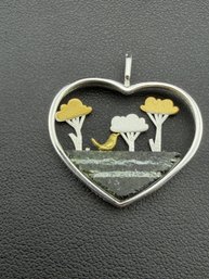 Pendant Brand New Solid 925 Sterling Silver Stamped Gold Electroplated