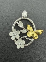 Pendant Brand New Solid 925 Sterling Silver Stamped Gold Electroplated