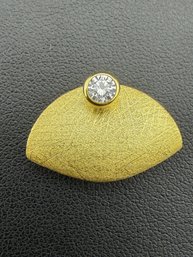 Pendant Brand New Solid 925 Sterling Silver Stamped Gold Electroplated-Zirconia