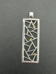 Pendant Brand New Solid 925 Sterling Silver Stamped Gold Electroplated