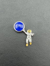 Lapis Lazuli Pendant Brand New Solid 925 Sterling Silver Stamped Gold Electroplated