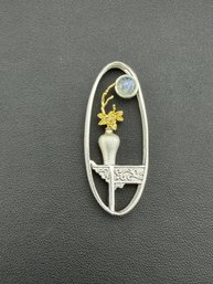 Moonstone Necklace Brand New Solid 925 Sterling Silver Stamped Gold Electroplated