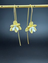 Dangle Earrings Brand New Solid 925 Sterling Silver Stamped Gold Electroplated