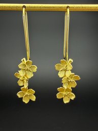 Dangle Earrings Brand New Solid 925 Sterling Silver Stamped Gold Electroplated