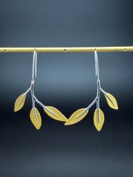 Dangle Earrings Brand New Solid 925 Sterling Silver Stamped Gold Electroplated