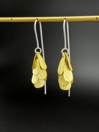 Dangle Earrings Brand New Solid 925 Sterling Silver Stamped Gold Electroplated