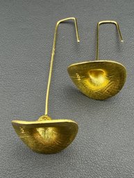 Dangle Earrings Brand New Solid 925 Sterling Silver Stamped Gold Electroplated