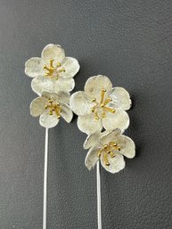 Dangle Earrings Brand New Solid 925 Sterling Silver Stamped Gold Electroplated