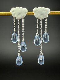 Aquamarine Dangle Earrings Brand New Solid 925 Sterling Silver Stamped Gold Electroplated
