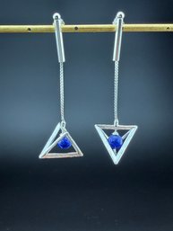 Dangle Earrings Brand New Solid 925 Sterling Silver Stamped Gold Electroplated