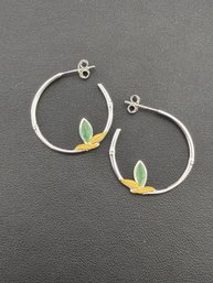 Dangle Earrings Brand New Solid 925 Sterling Silver Stamped Gold Electroplated