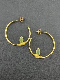 Dangle Earrings Brand New Solid 925 Sterling Silver Stamped Gold Electroplated