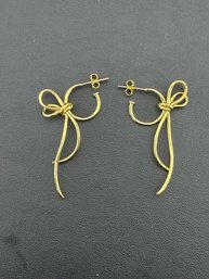 Dangle Earrings Brand New Solid 925 Sterling Silver Stamped Gold Electroplated
