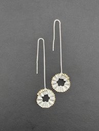 Dangle Earrings Brand New Solid 925 Sterling Silver Stamped Gold Electroplated
