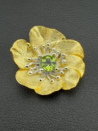 Peridot Brand New Solid 925 Sterling Silver Stamped Gold Electroplated