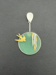 Aventurine Pendant Brand New Solid 925 Sterling Silver Stamped Gold Electroplated