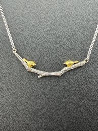 Necklace Brand New Solid 925 Sterling Silver Stamped Gold Electroplated