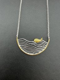 Necklace Brand New Solid 925 Sterling Silver Stamped Gold Electroplated