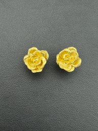 Stud Earrings Brand New Solid 925 Sterling Silver Stamped Gold Electroplated