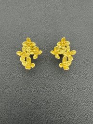 Stud Earrings Brand New Solid 925 Sterling Silver Stamped Gold Electroplated