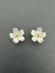 Stud Earrings Brand New Solid 925 Sterling Silver Stamped Gold Electroplated