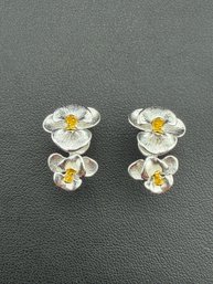 Stud Earrings Brand New Solid 925 Sterling Silver Stamped Gold Electroplated
