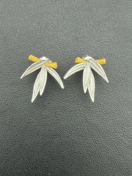 Stud Earrings Brand New Solid 925 Sterling Silver Stamped Gold Electroplated