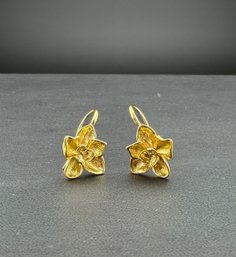 Dangle Earrings Brand New Solid 925 Sterling Silver Stamped Gold Electroplated