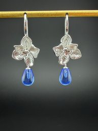 Dangle Earrings Brand New Solid 925 Sterling Silver Stamped Gold Electroplated