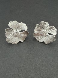 Zirconia  Stud Earrings Brand New Solid 925 Sterling Silver Stamped Gold Electroplated