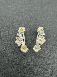 Stud Earrings Brand New Solid 925 Sterling Silver Stamped Gold Electroplated