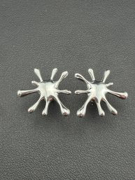 Stud Earrings Brand New Solid 925 Sterling Silver Stamped Gold Electroplated