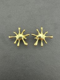 Stud Earrings Brand New Solid 925 Sterling Silver Stamped Gold Electroplated