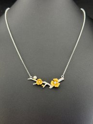Necklace Brand New Solid 925 Sterling Silver Stamped Gold Electroplated
