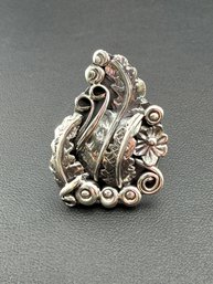 Collectable Signed Zuni Artist, Henry Yawakia HBY Designer 925 Sterling Silver Leaves Ring- Brand New