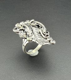 Collectable Signed Zuni Artist, Henry Yawakia HBY Designer 925 Sterling Silver Leaves Ring- Brand New
