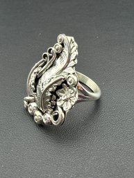 Collectable Signed Zuni Artist, Henry Yawakia HBY Designer 925 Sterling Silver Leaves Ring- Brand New