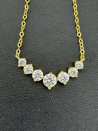 Brand New Moissanite Necklace With GRA Certificate  Solid 925 Sterling Silver, 18K Gold Plated, 0.5-2.0 Carats