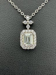 Brand New Moissanite Necklace With GRA Certificate  Solid 925 Sterling Silver, 18K Gold Plated, 1 CT